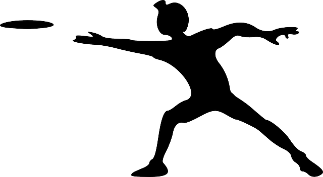 Stick, Man, Silhouette, Figure, Golf, Person, Cartoon - Person Throwing A Frisbee (640x352)