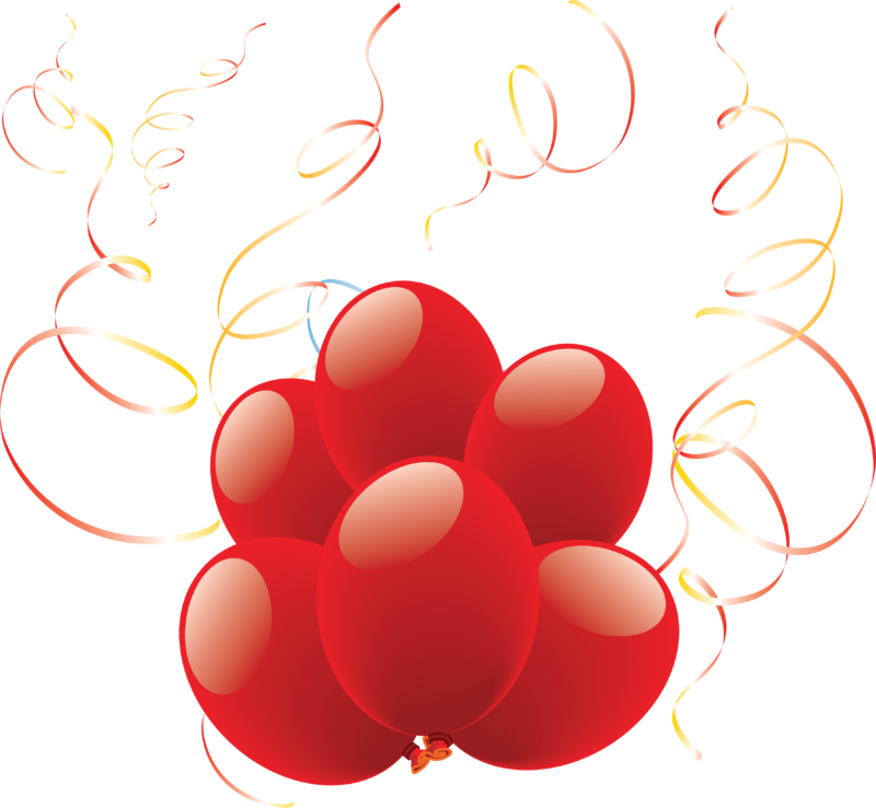See Here Balloon Clipart Transparent Background Hd - Red Balloons Transparent Background (800x738)