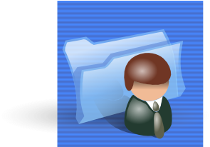 Contacts Folder Icon Clip Art Free Vector 4vector - Art (600x205)