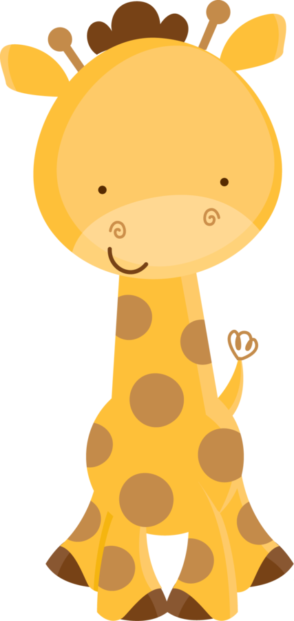 Say Hello - Cute Birthday Giraffe Greeting Card (427x900)