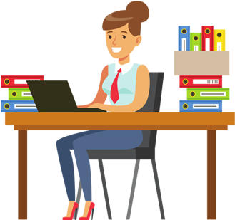 Highly Qualified Coding Specialists - Person Working At Desk Cartoon (460x315)