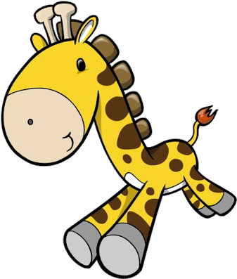 Chevrons Centered Baby Shower Invitations W/ Clipart - Cute Giraffe Cartoon Png (400x400)
