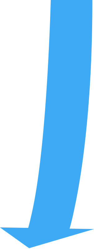 Curved Directional Arrow Pointing Down - Arrow (302x800)
