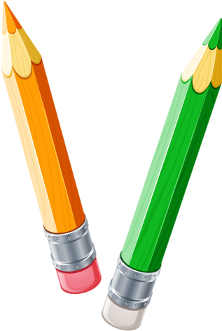 Pencil Clipart Four - Two Pencils Clipart (325x500)