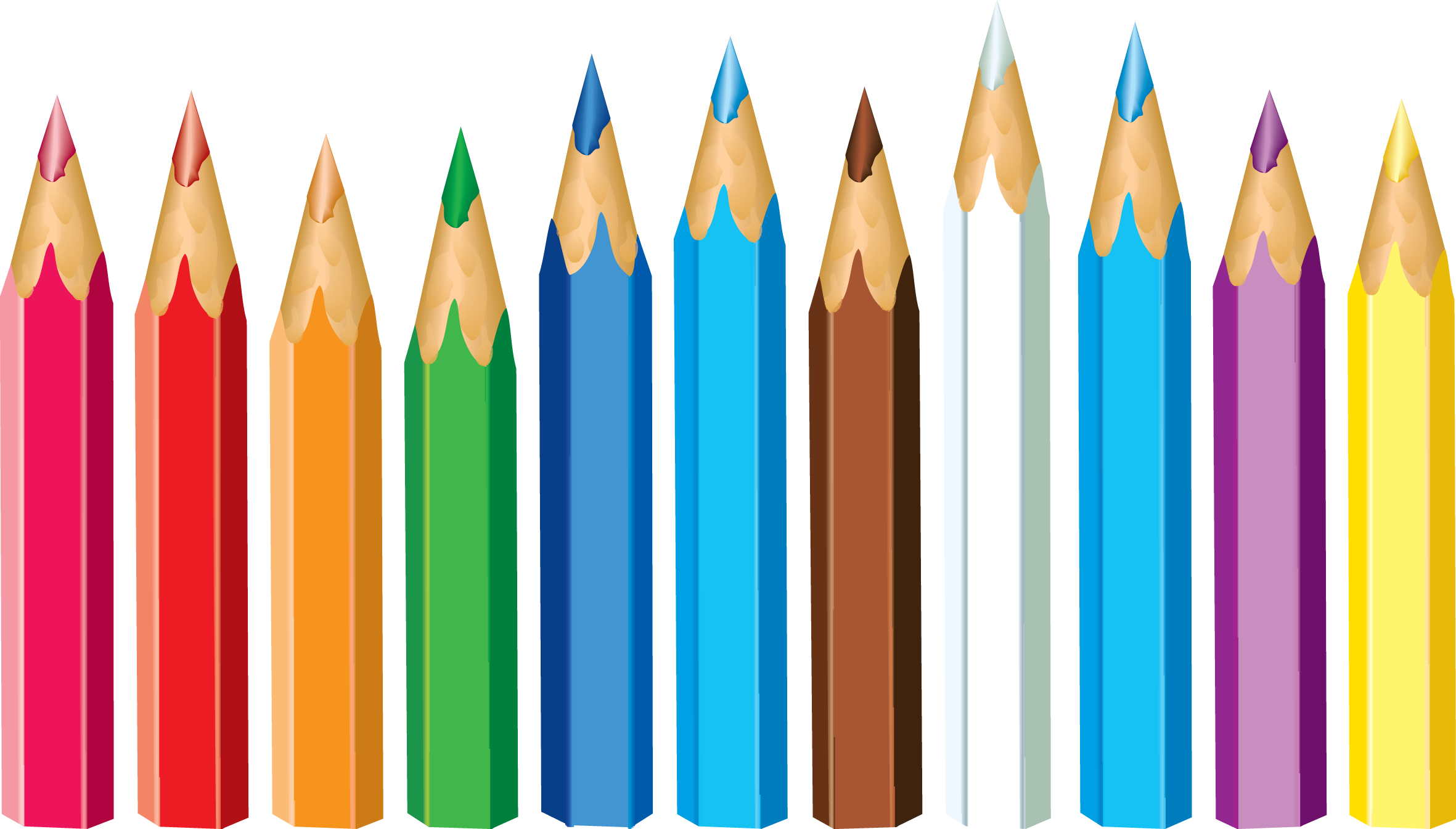 Pencil Clipart Ten - Pencil Png (2362x1345)