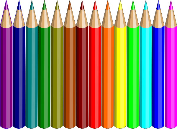 Clip Art Colored Pencils (600x437)