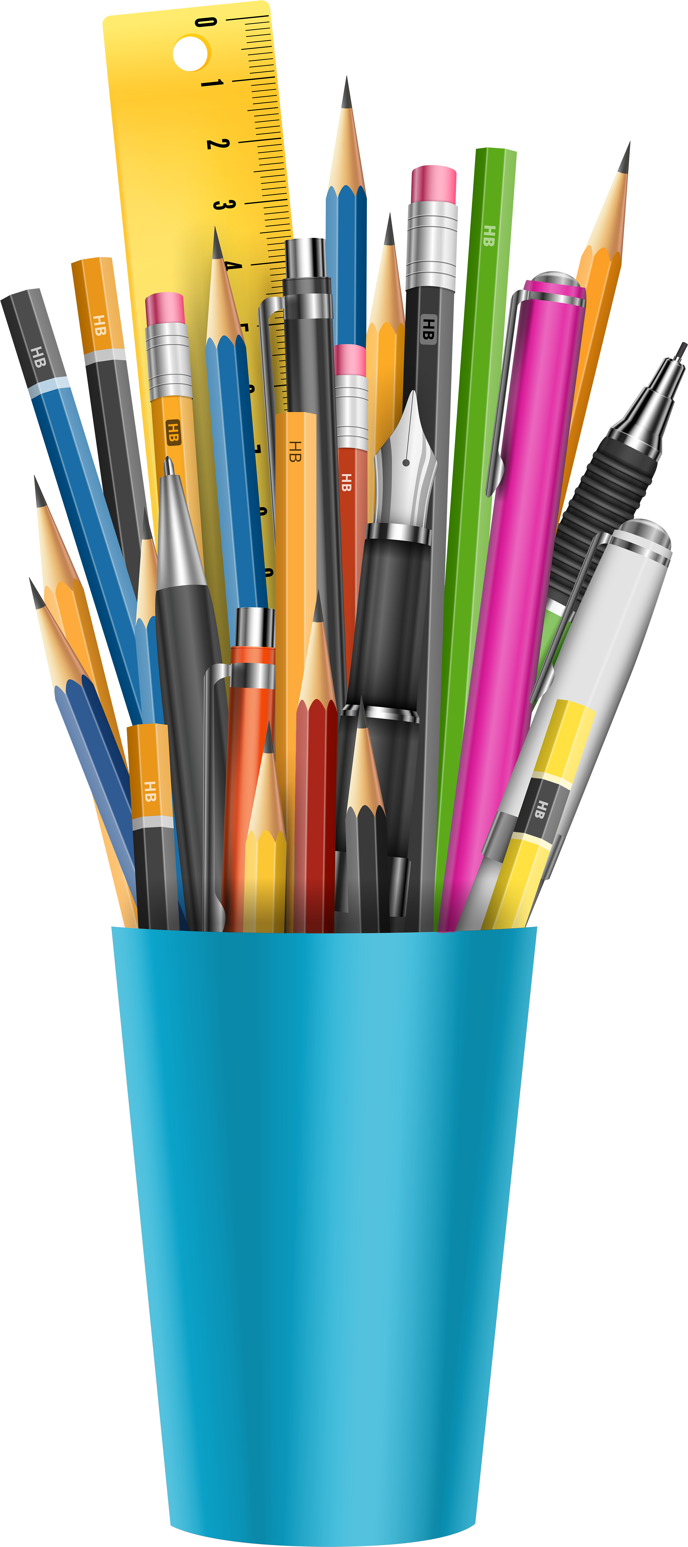 Pens And Pencils Png (2636x5114)