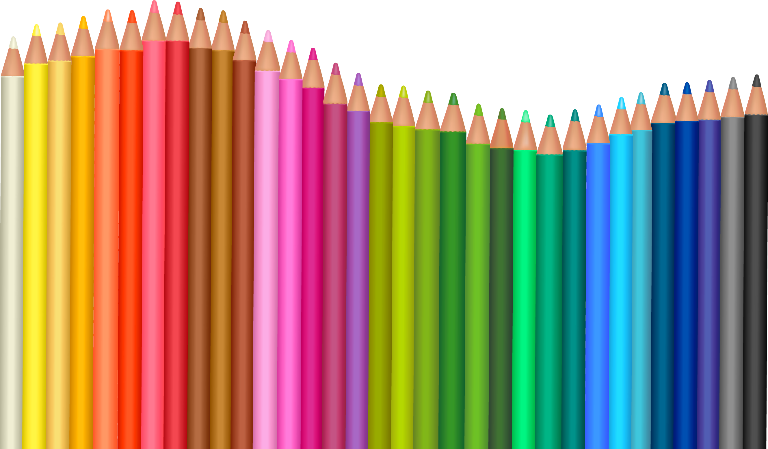 Transparent Pencils Png Vector Clipart - Color Pencil Vector Png (2730x1638)