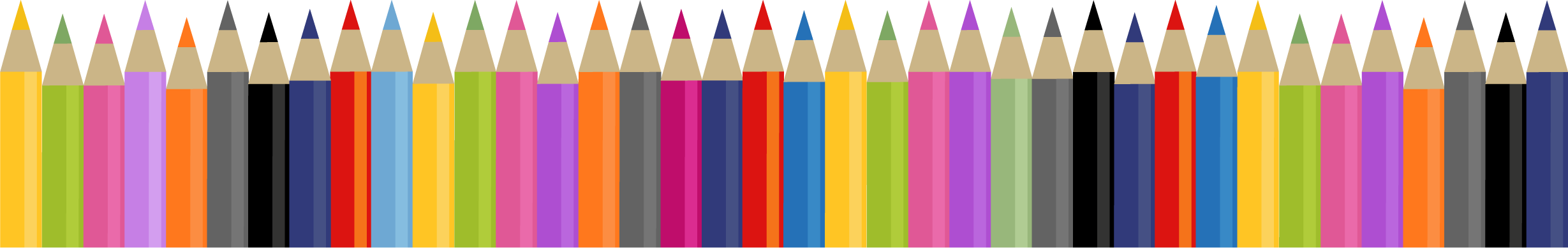 Pencil Clipart Row - Spag Book: A Teacher's Guide To Spelling, Punctuation, (2458x389)