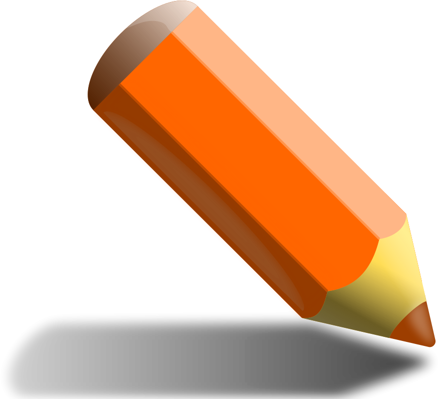 Pencil Clipart Orange - Orange Colored Pencil Clipart (900x847)