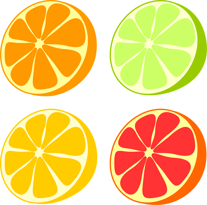 Set Of Citrus Fruits - 자몽 일러스트 Png (1280x1269)