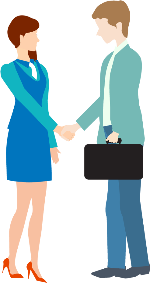 Businessperson Handshake Sales Clip Art - Cartoon People Shaking Handspng (500x940)