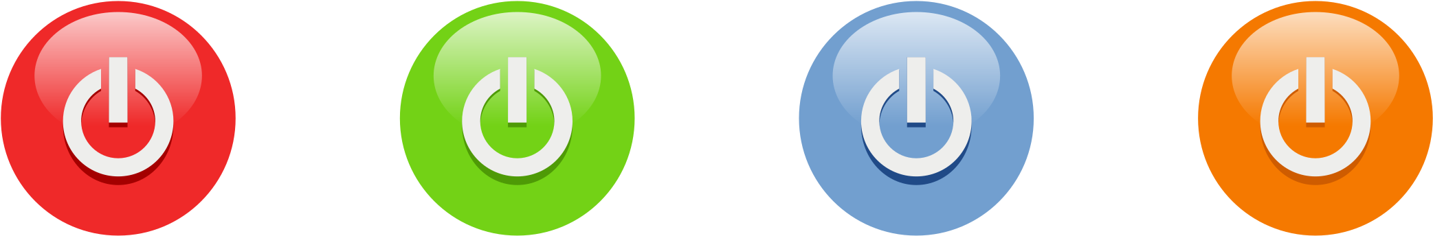 This Free Icons Png Design Of Multicolor Power Buttons - Icon (2400x465)
