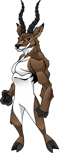 Classb Cartoon Wood Badge Antelope With Arms Crossed - Wood Badge (231x600)