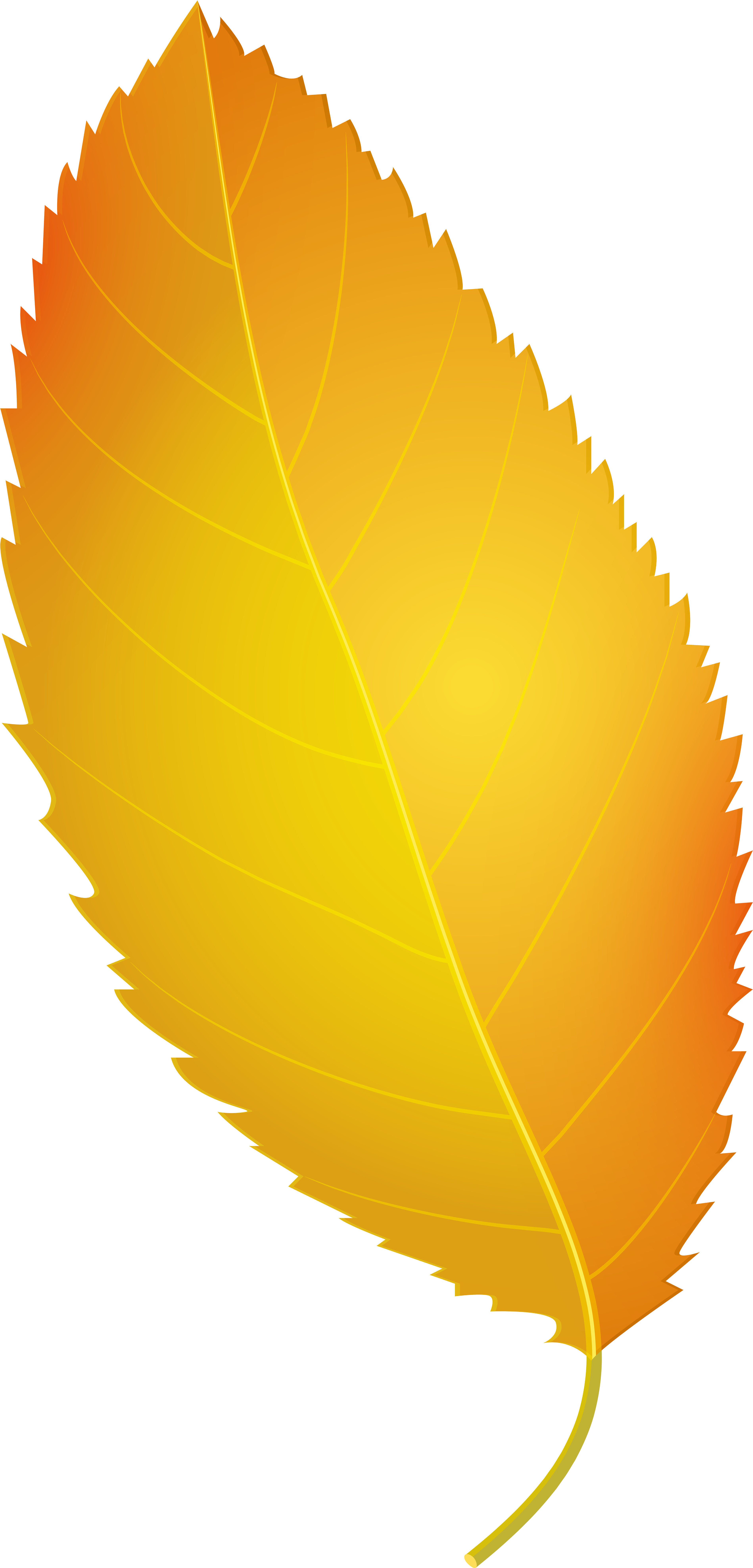 Yellow Autumn Leaf Png Clip Art - Yellow Leaf Png (4073x8000)