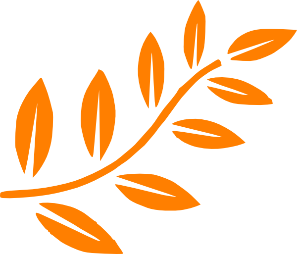 Leaves Clipart Orange Leaf - Tree Branch Clip Art (600x513)