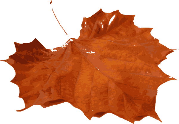 Orange Leaves Cliparts - Fall Leaf (600x418)