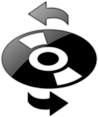 Glossy Black Icon Media Cd Refresh Image - Disk Icon (600x600)