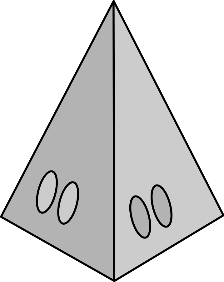 Icehouse Pyramid Medium Clipart, Vector Clip Art Online, - Clip Art Black And White Pyramid (717x900)