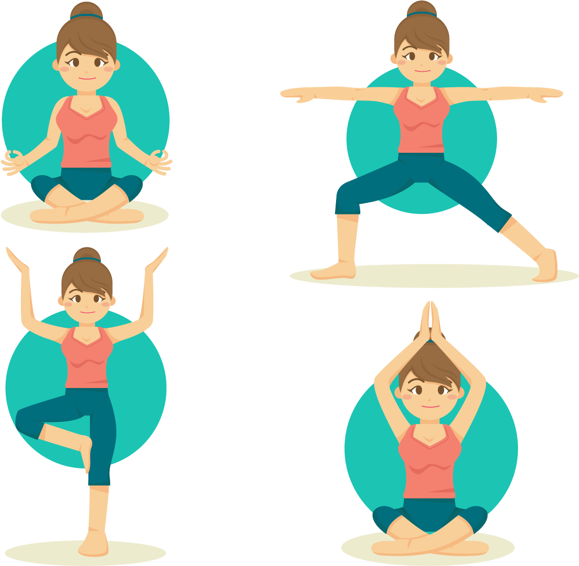 Ashtanga Vinyasa Yoga Asana Flat Design Illustration - Yoga (1500x1500)