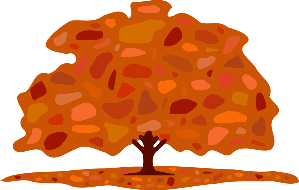 Autumn Leaves On Branch Clipart, Vector Clip Art Online, - Trees In Fall Cartoon (958x610)