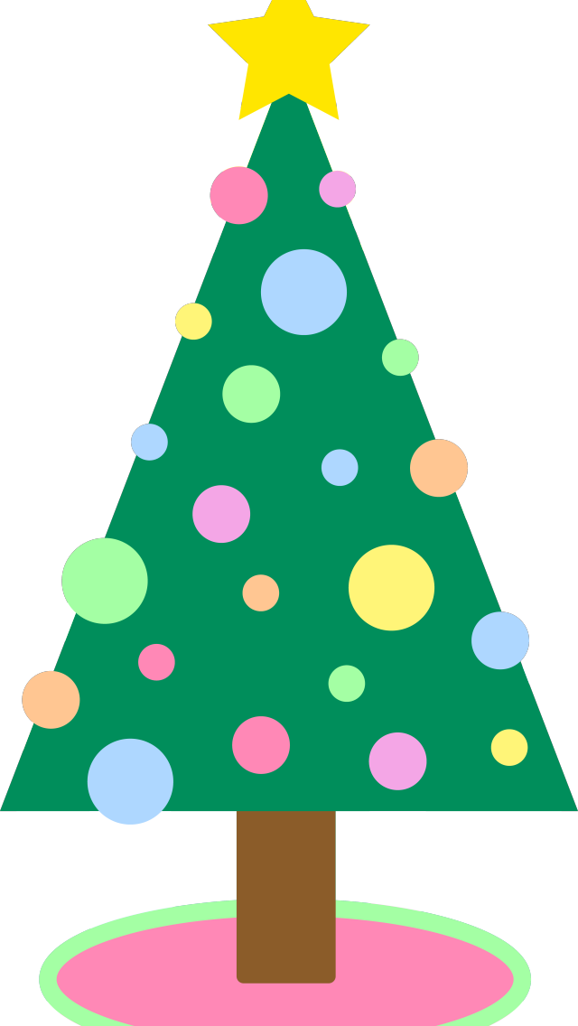 Iphone - 5 - Clipart - Cute Christmas Tree Cartoon (640x1136)