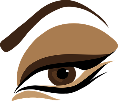 Brown Eyes Clipart Transparent - Olhos Maquiagem Desenho Png (397x340)