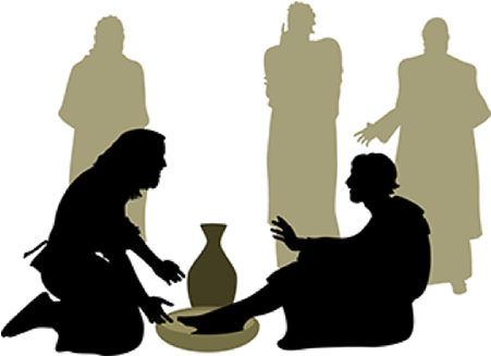 Jesus' Last Words On Discipleship - Jesus Washes Feet Vector (450x450)