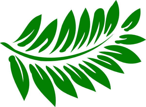 Four Fern Leaves Clip Art At Mzayat - Clip Art Hawaiian Flowers (600x439)