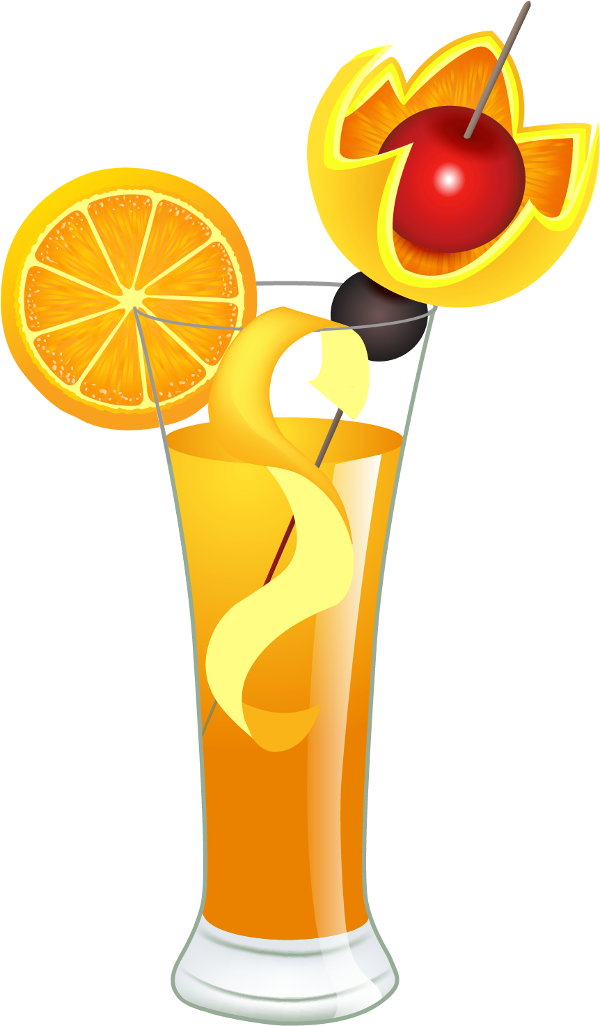 Orange Cocktail Png Clipart Picture - Exotic Cocktail Png (943x1531)