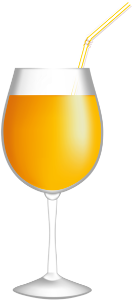 Juice Clipart Drinking Glass - Orange Juice In Wine Glass (272x600)