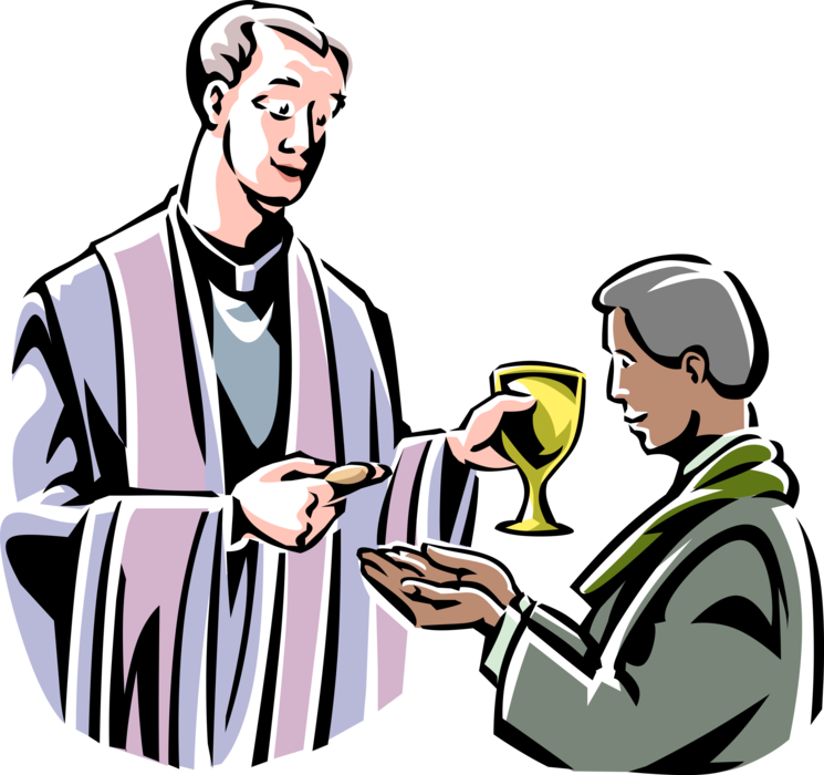 Vector Illustration Of Christian Religion Catholic - Catholic Priest Clip Art (745x700)