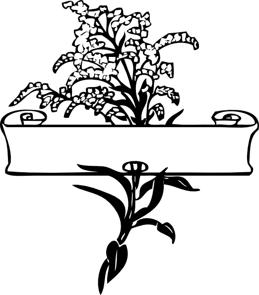 Free Vector Scroll Artwork - Wedding Flowers Clip Art Black And White (522x596)