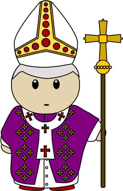 Free Cartoon Pope Clip Art - Catholicism Clipart (429x616)