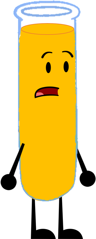 Test Tube With Orange Juice By Brownpen0 - Inanimate Insanity Test Tube (352x849)