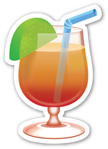 Tropical Drink Png Orange Juice Emoji - Tropical Drink Emoji Png (380x525)