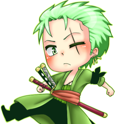 September 14, 2017 By Man Le Van - One Piece Zoro Chibi (400x402)