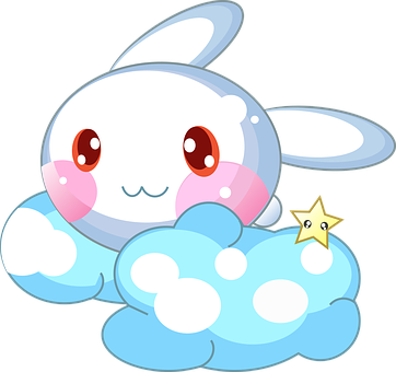 Rabbit, Cloud, Star, Animal, Spirit - Rabbit (362x340)