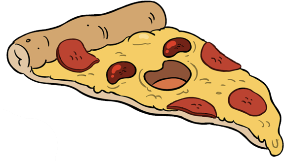 Slice Of Cheese Pizza Clipart - Gif Virtual Hug (574x348)