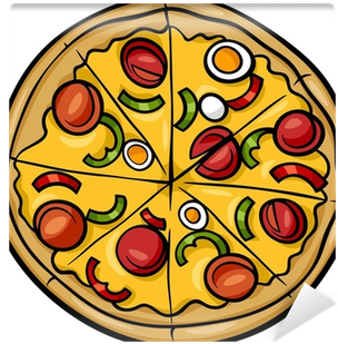 Fotomural Ilustración De Dibujos Animados De Pizza - Pizza Cartoon (400x400)