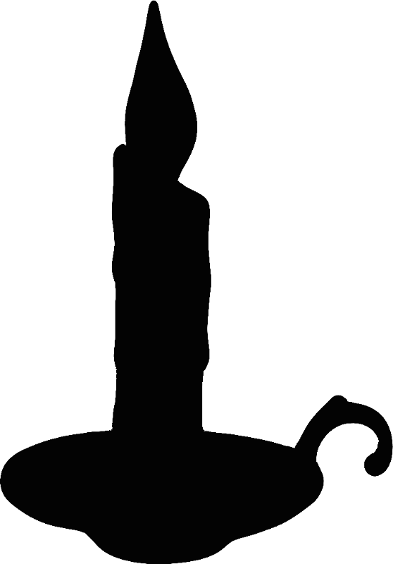Candle Clipart Silhouette - Black Candle Clip Art (558x800)