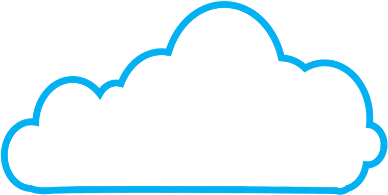 Pin Cloud Outline Clipart - Cloud Vector Png (800x423)