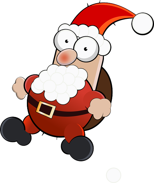 Costume Santa Claus, Funny, X-mas, Christmas, People, - Santa Claus Cartoon Png (538x640)