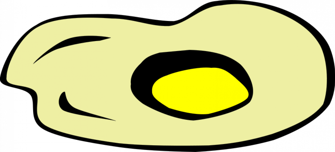 Poached Eggs Vector Clip Art - Fried Egg Coloring Page (1101x500)