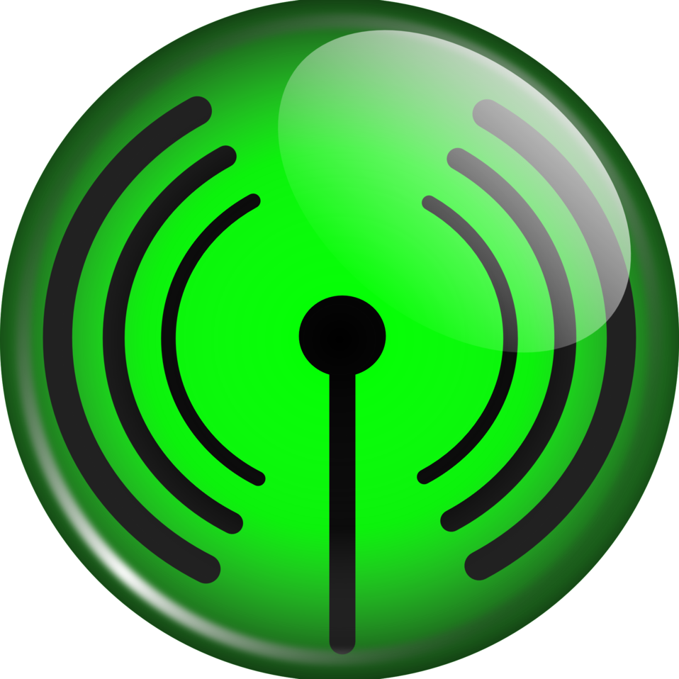 Glassy Wifi Symbol - Fern Wifi Cracker Kali (958x958)