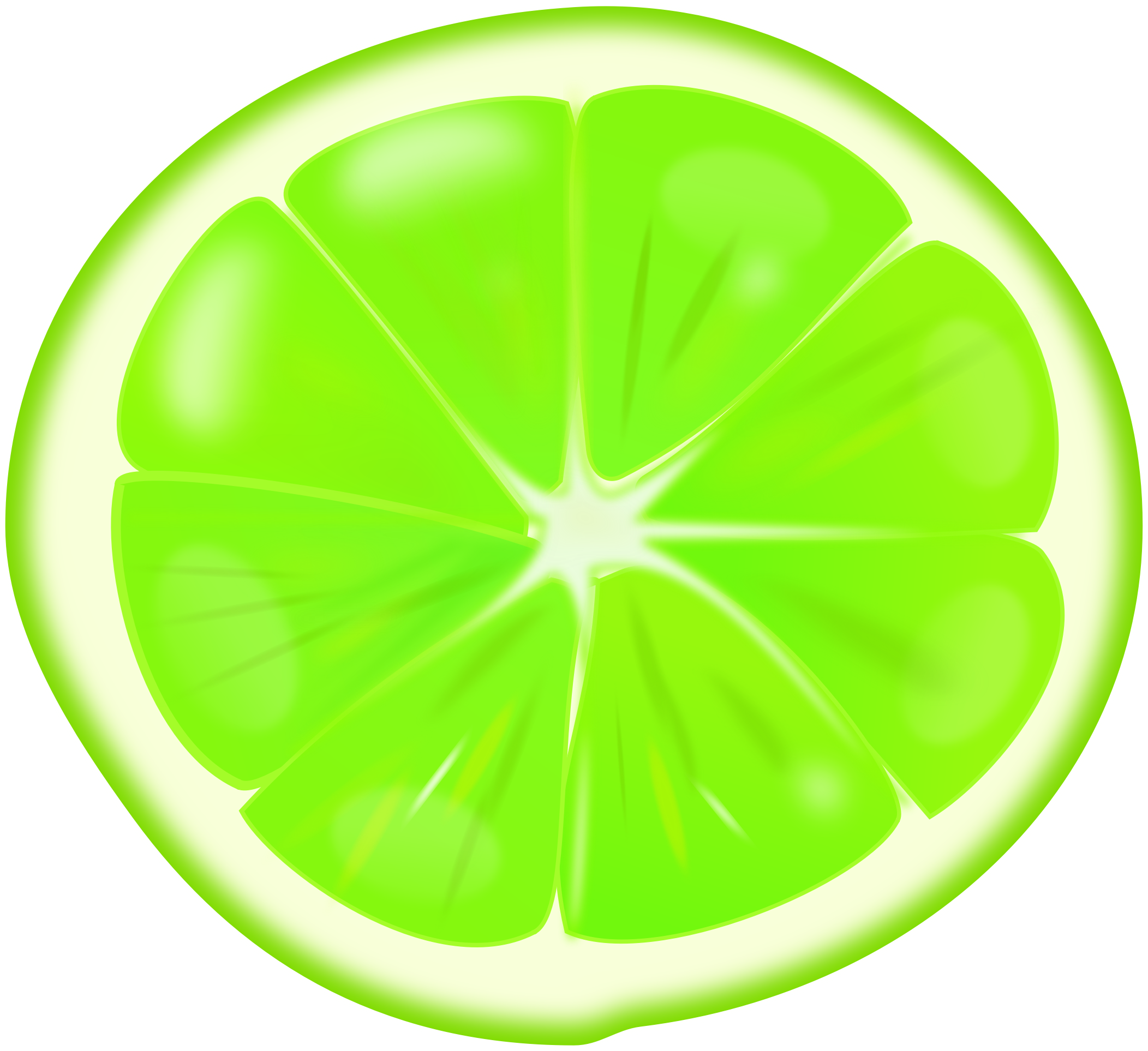 Clipart - Lime Slice - Clip Art Orange (2104x1927)