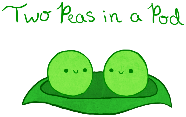 28 Collection Of Cute Pea Drawings - Two Peas In Pod (987x552)