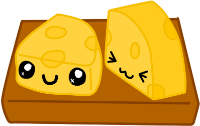 Cheese Clipart Kawaii - Cheese Tumblr Png (400x350)