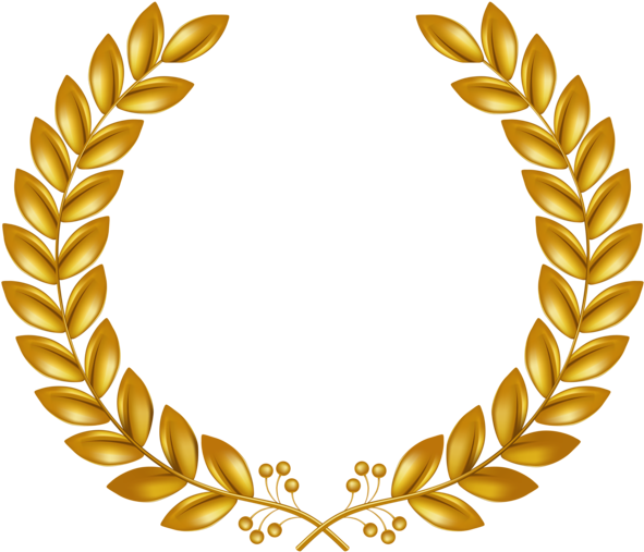 Laurel Wreath Clip Art - Gold Laurel Wreath Transparent (600x514)