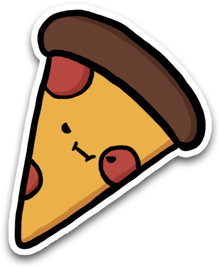 Angry Pizza Slice Sticker - Angry Pizza Slice Sticker (1000x1000)